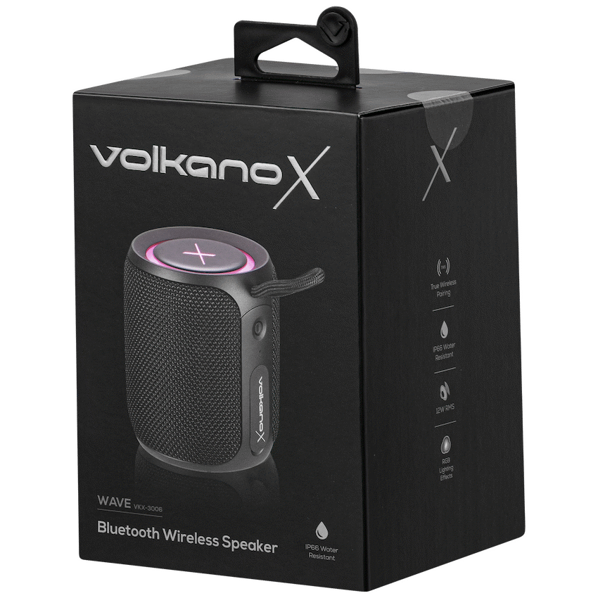 Volkano X Wave IPX66 Bluetooth Speaker - Black