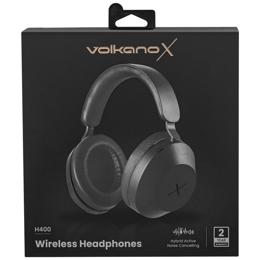 VolkanoX H400 Hybrid Active Noise Cancellation Headphones - Black
