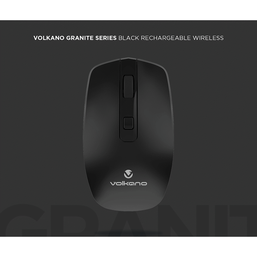 Volkano Granite Series Rechargeable Wireless Mouse - Black