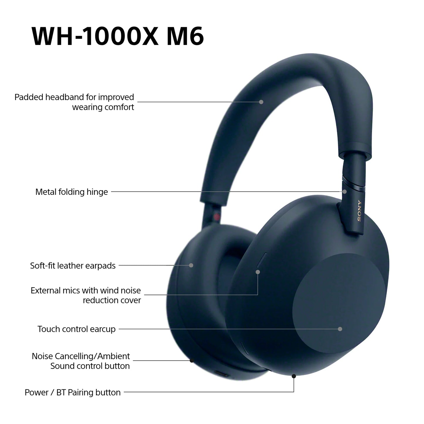 Sony WH1000XM6 (Blue) Noise Cancelling Bluetooth Headphones
