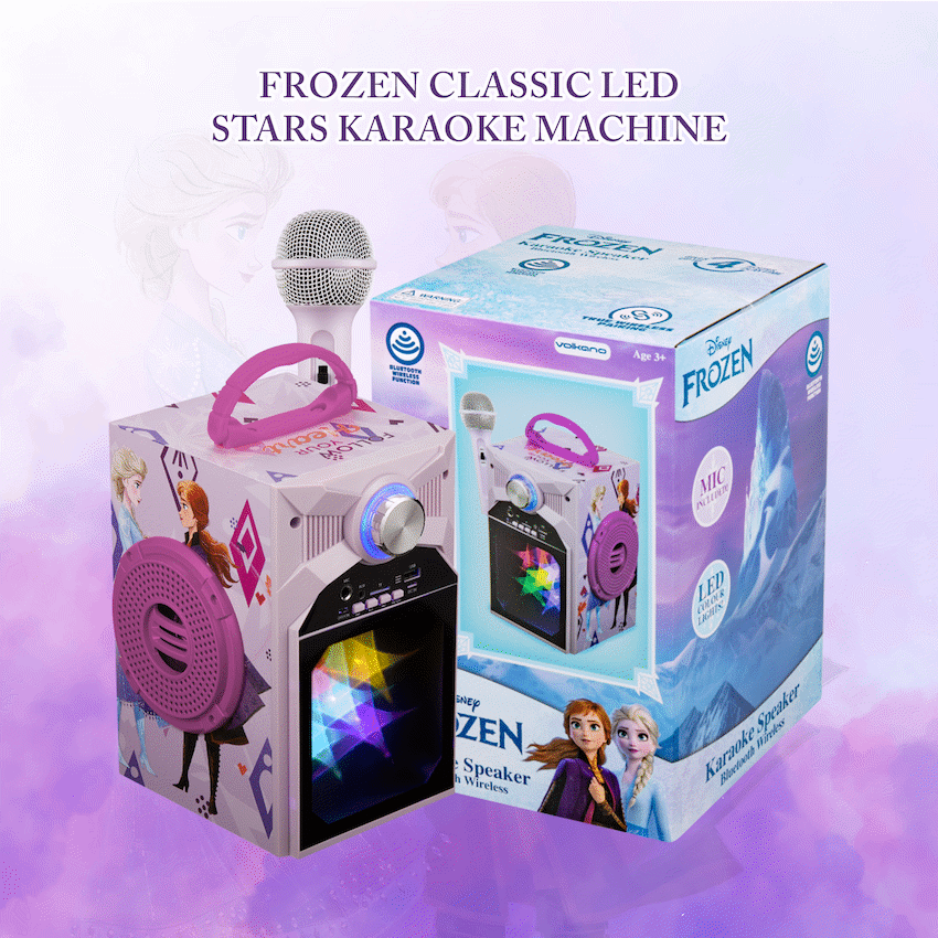 Disney Frozen Classic LED Stars Karaoke Machine with Microphone
