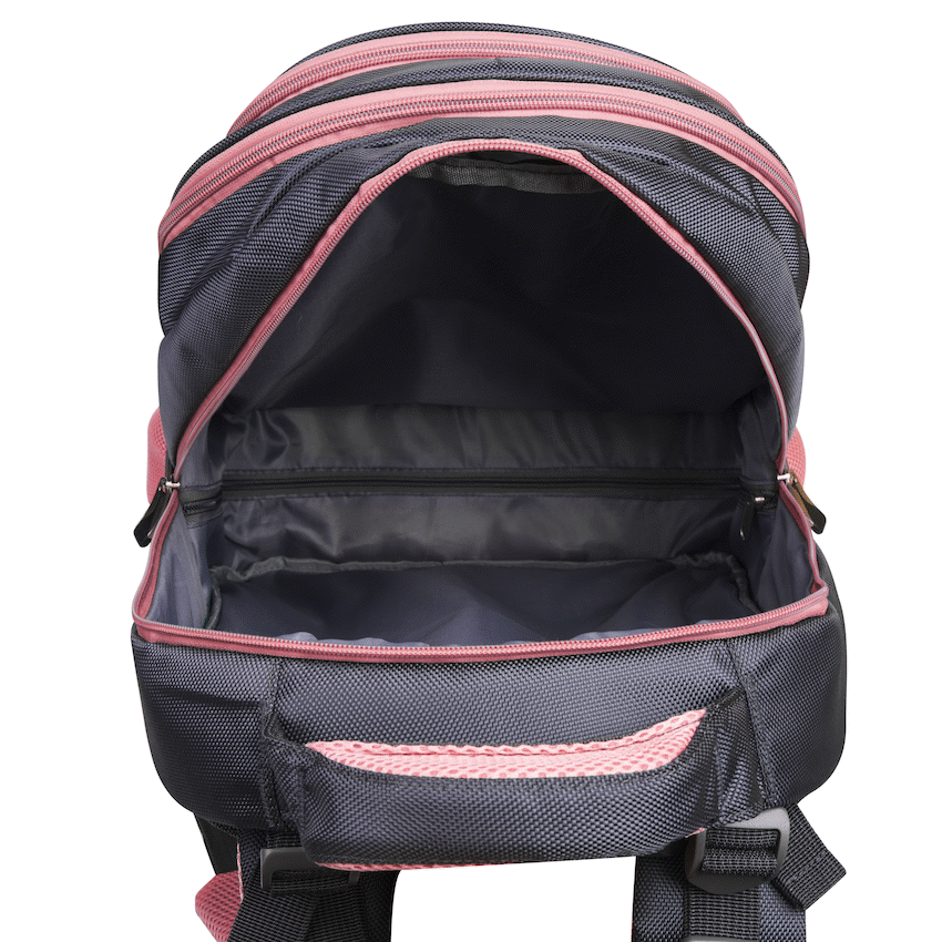 Volkano Orthopaedic Trolley Backpack 27L - Dark Grey/Pink