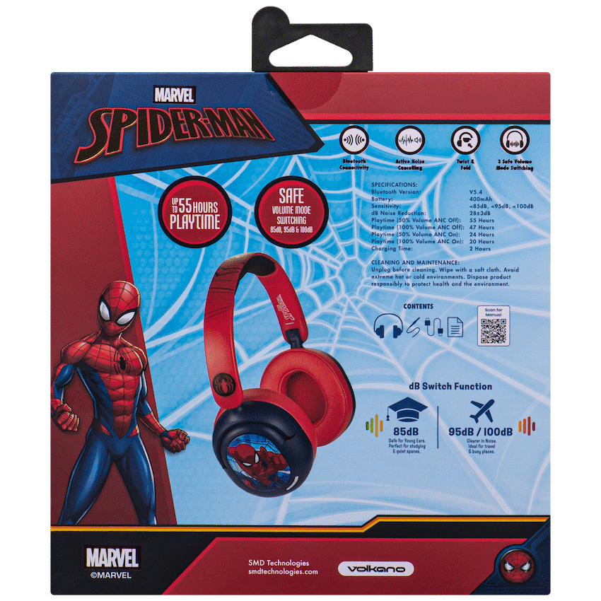 Marvel Spider-Man ANC Padded Bluetooth Headphones