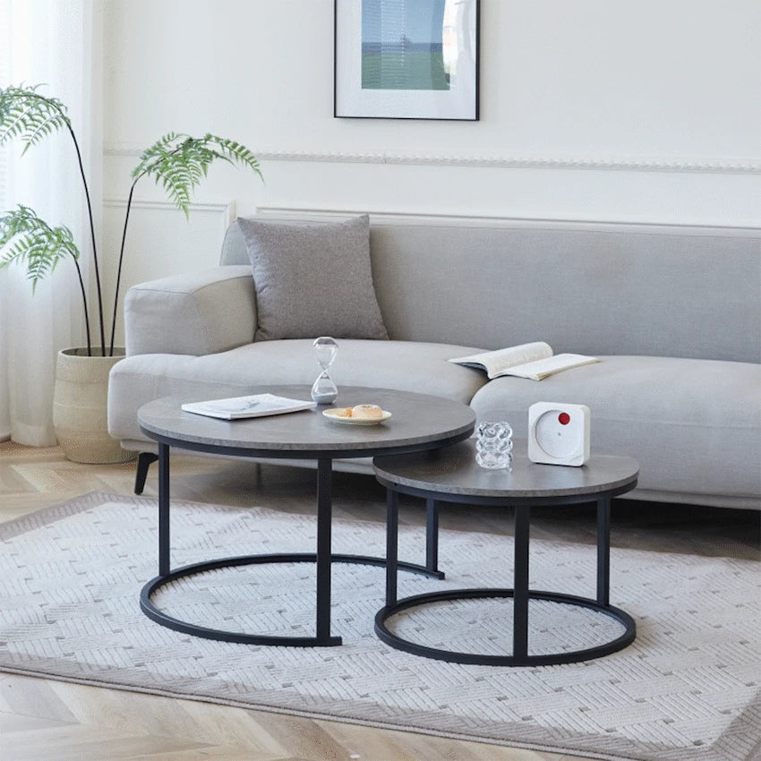 Everfurn Indus Nesting Coffee Table Marble Grey 2 - Piece