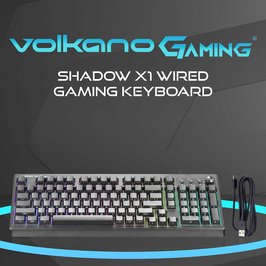 Volkano Gaming Shadow X1 Wired Gaming Keyboard with RGB lighting