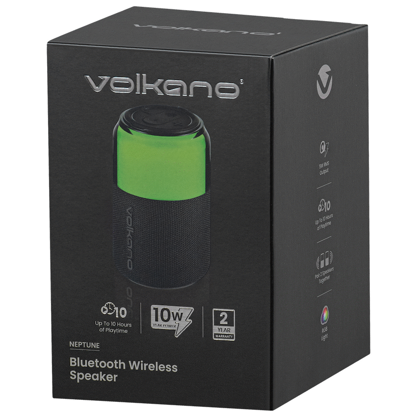 Volkano Neptune Bluetooth Wireless Speaker - Black
