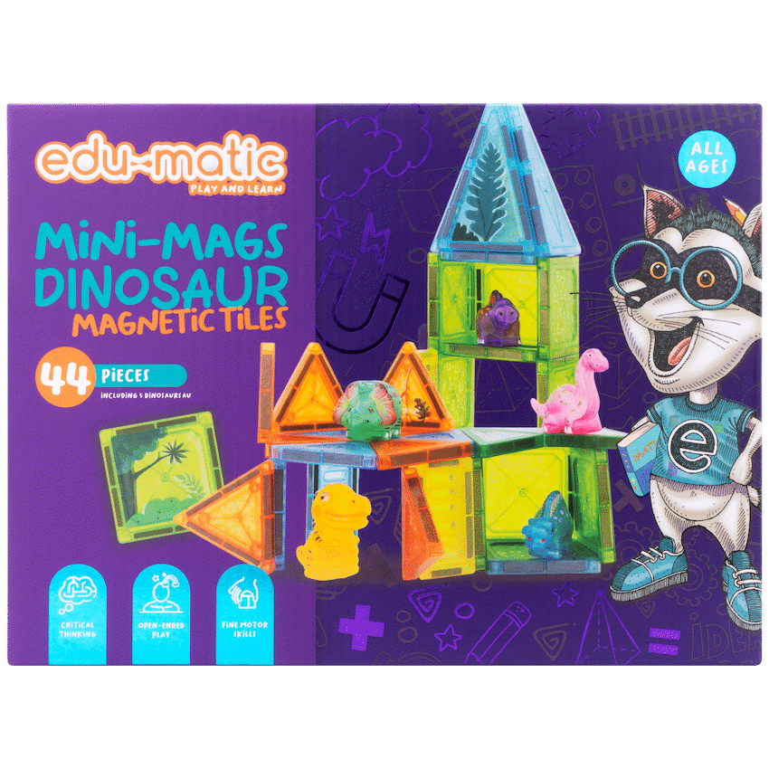 Edu-matic Mini-Mags 44pc Dinosaurs Magnetic Tiles