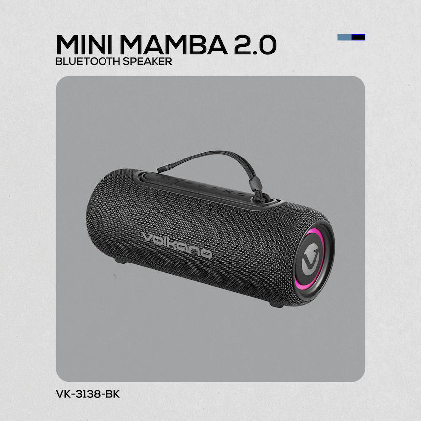 Volkano Mini Mamba 2.0 Series Bluetooth Speaker - Black