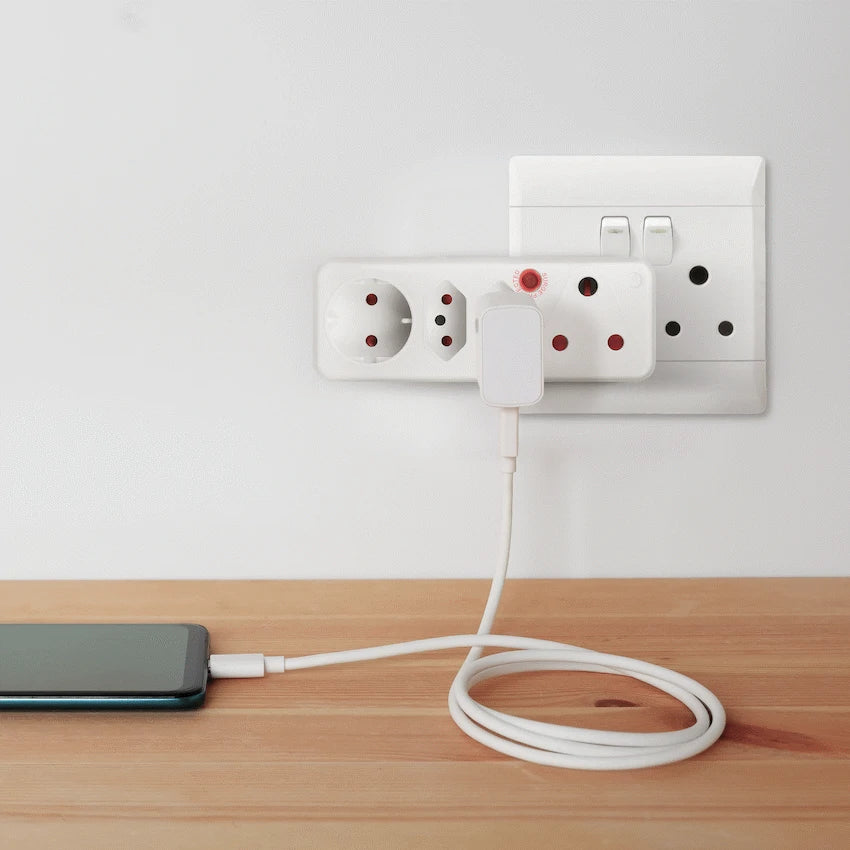 Ellies 4-Way Surge Adaptor with Schuko - WT