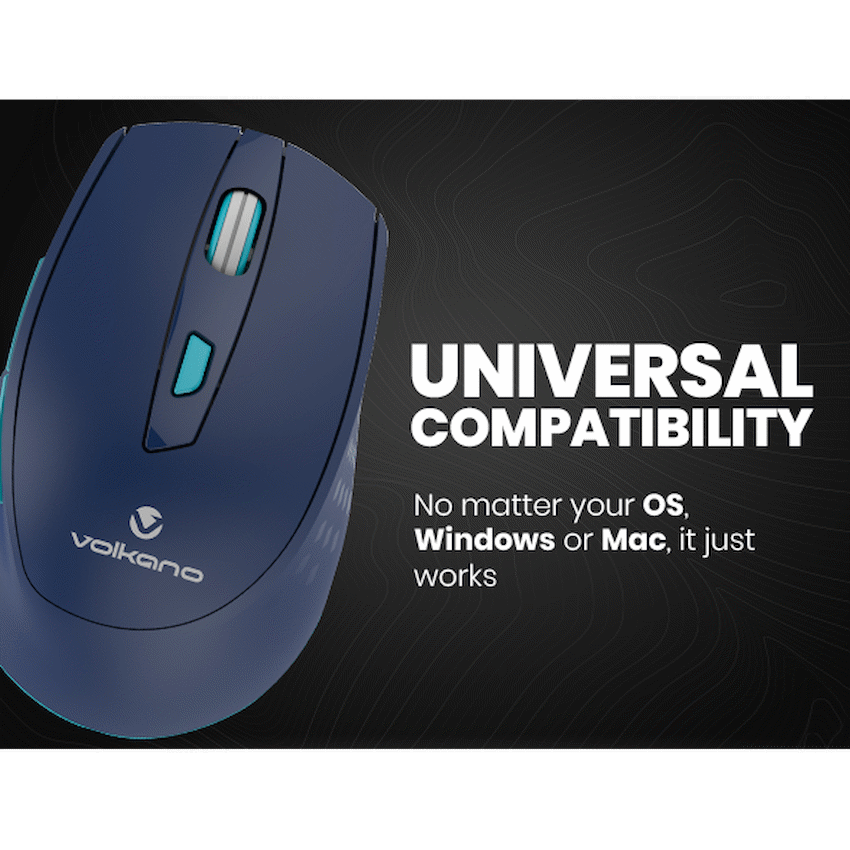Volkano Chrome Series Wireless Mouse - Blue