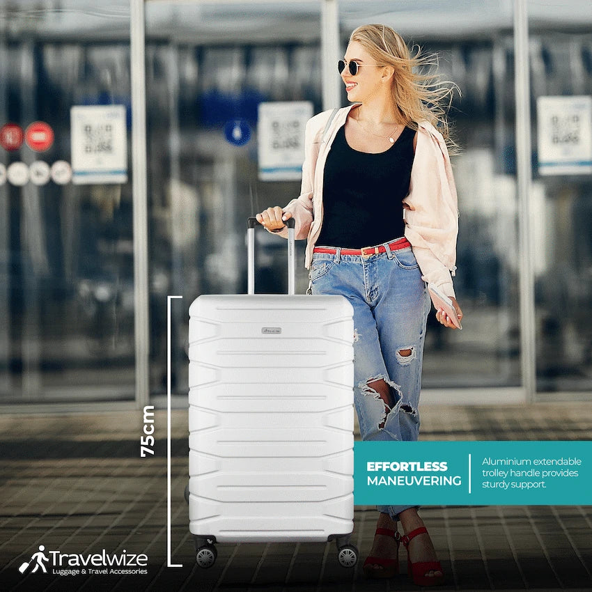 Travelwize Cabana ABS 4-Wheel Spinner 75cm Luggage - Platinum