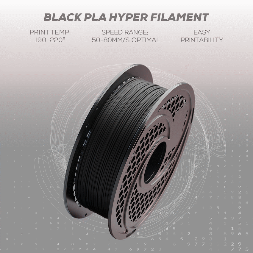 SA Filament PLA Hyper Filament 1kg - Black