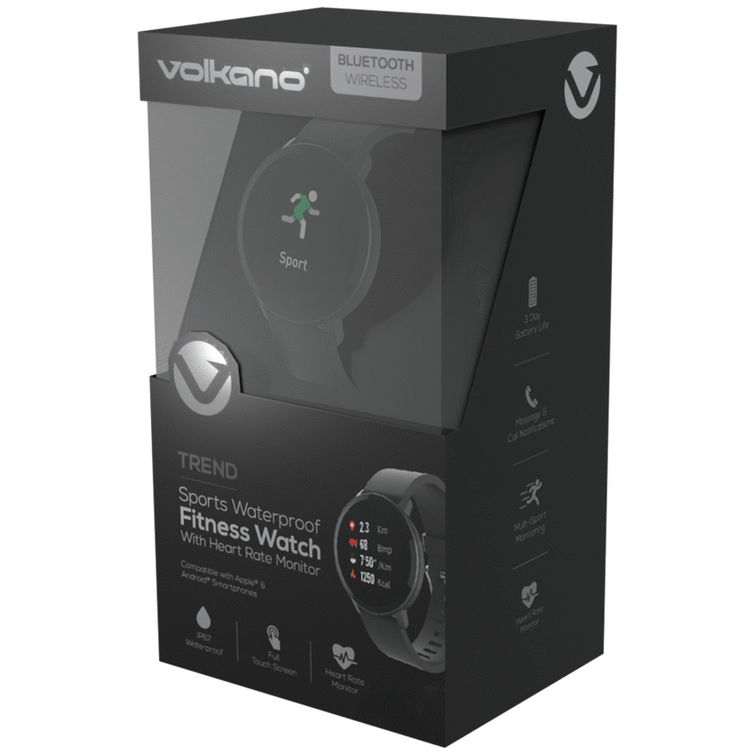 Volkano Active Tech Trend series Watch with heart rate monitor - Black