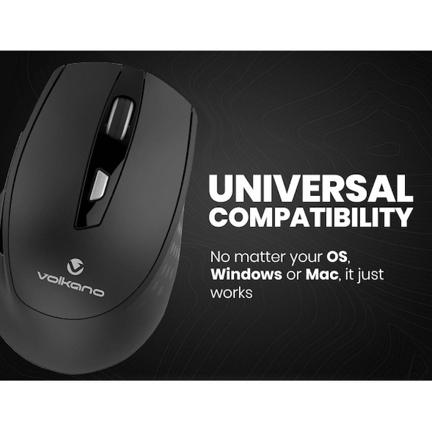 Volkano Chrome Series Wireless Mouse - Black