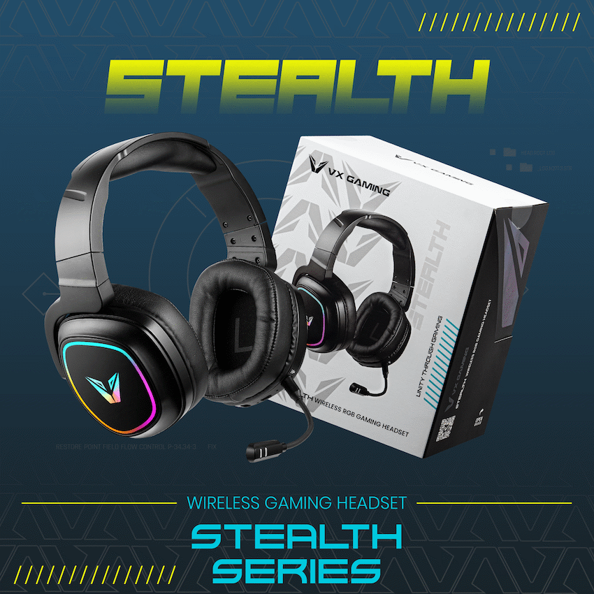 VX Gaming Stealth Series Wireless Gaming Headset - RGB