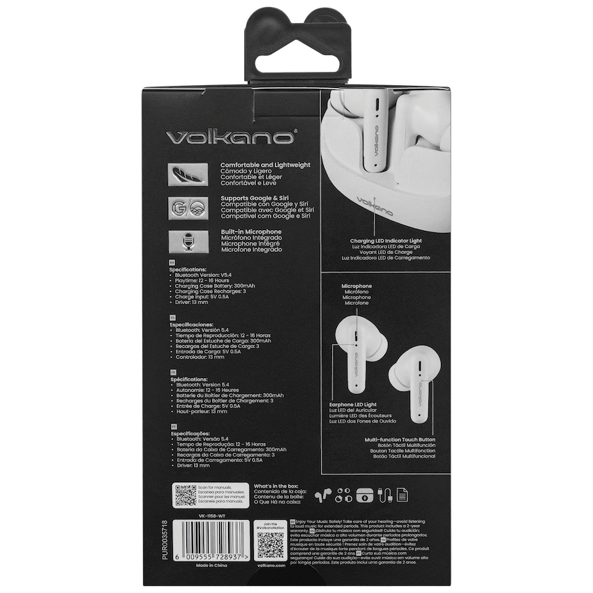 Volkano Jupiter Series TWS Earphones - White