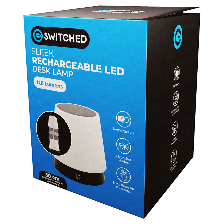 Switched Sleek Series Rechargeable LED Desk Lamp