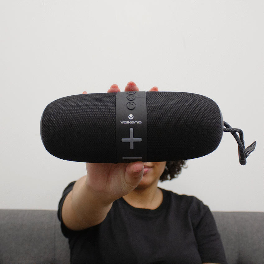 Volkano Flow Series Portable Bluetooth Speaker - Black with Grey Buttons