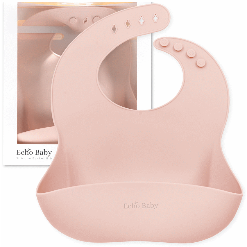 Echo Baby Silicone Bucket Bib - Rose