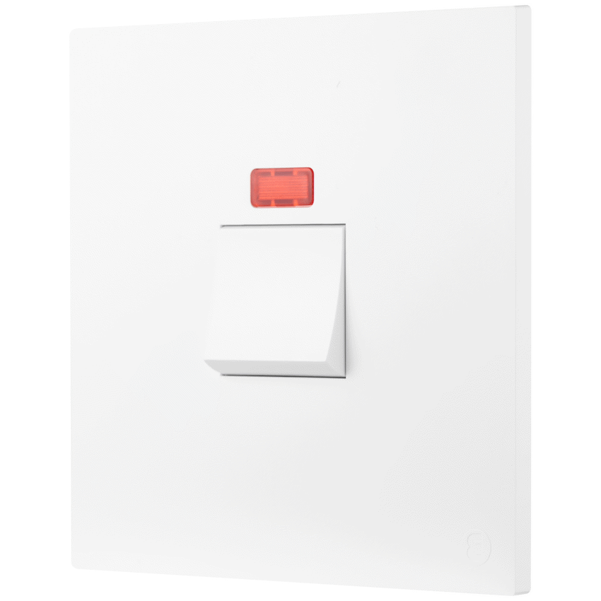 Ellies 50A 2 Pole Isolator Switch with P/Light 4x4 (100mmx100mm) -WT