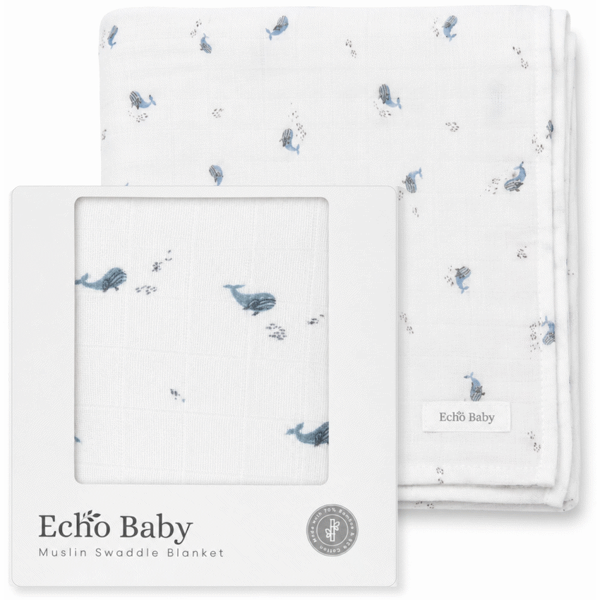 Echo Baby Muslin Swaddle Blanket - Ocean