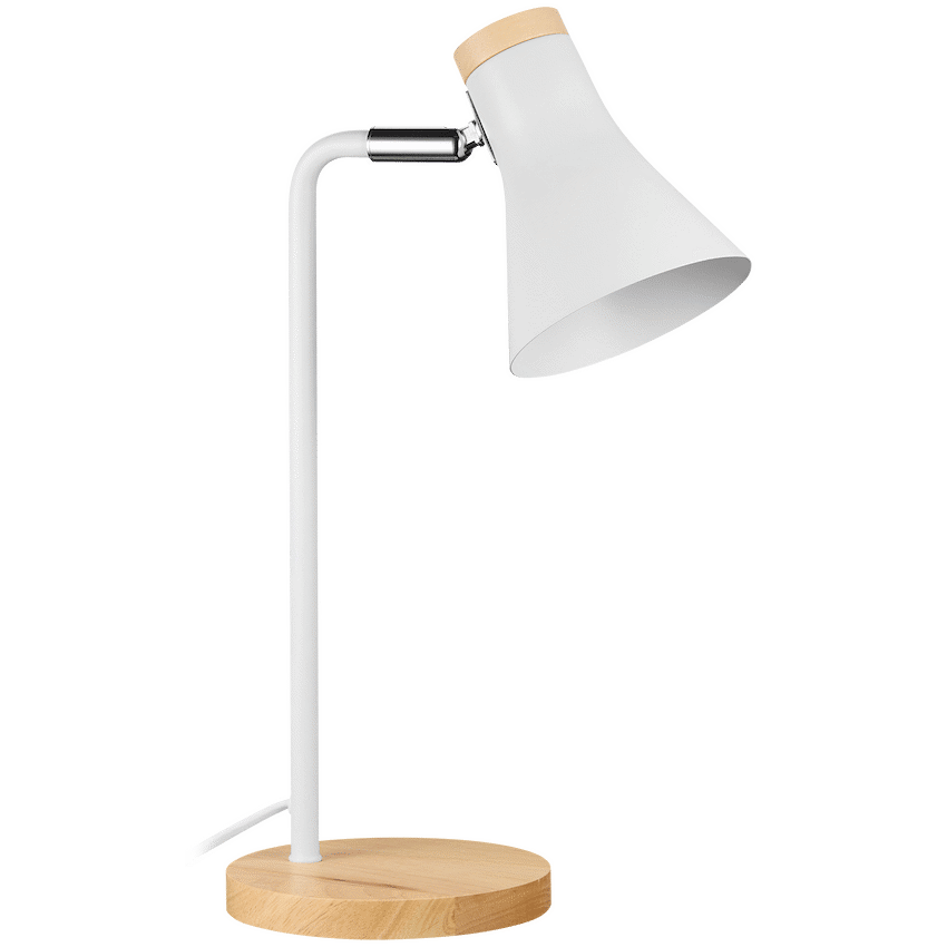 Switched Liron Series Metal Desk Lamp - White