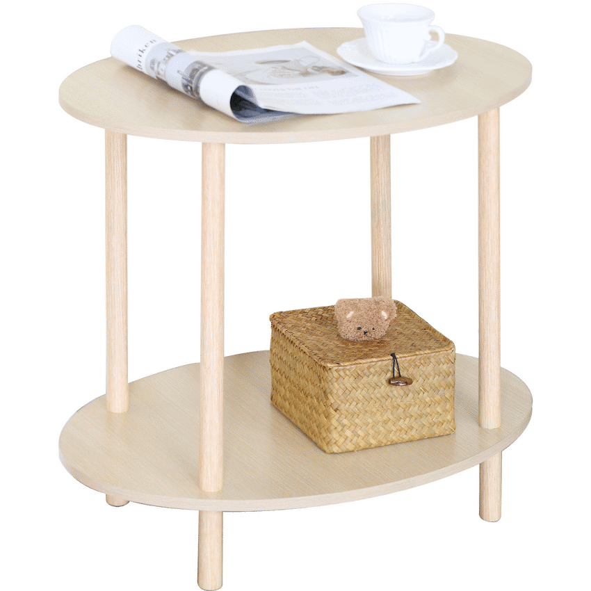 Everfurn Ella 2 Tier Side Table - Oak