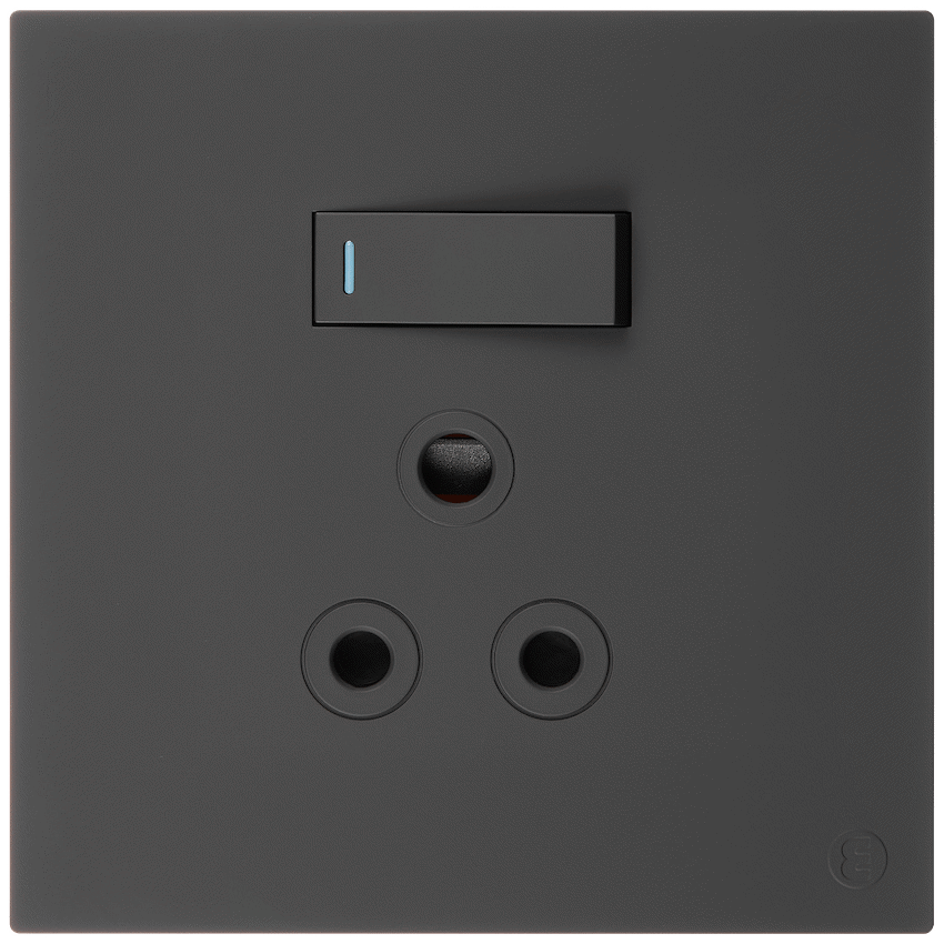 Ellies 1 Way (3 Pin) Single Switch Socket 4x4 (100mmx100mm) -BK
