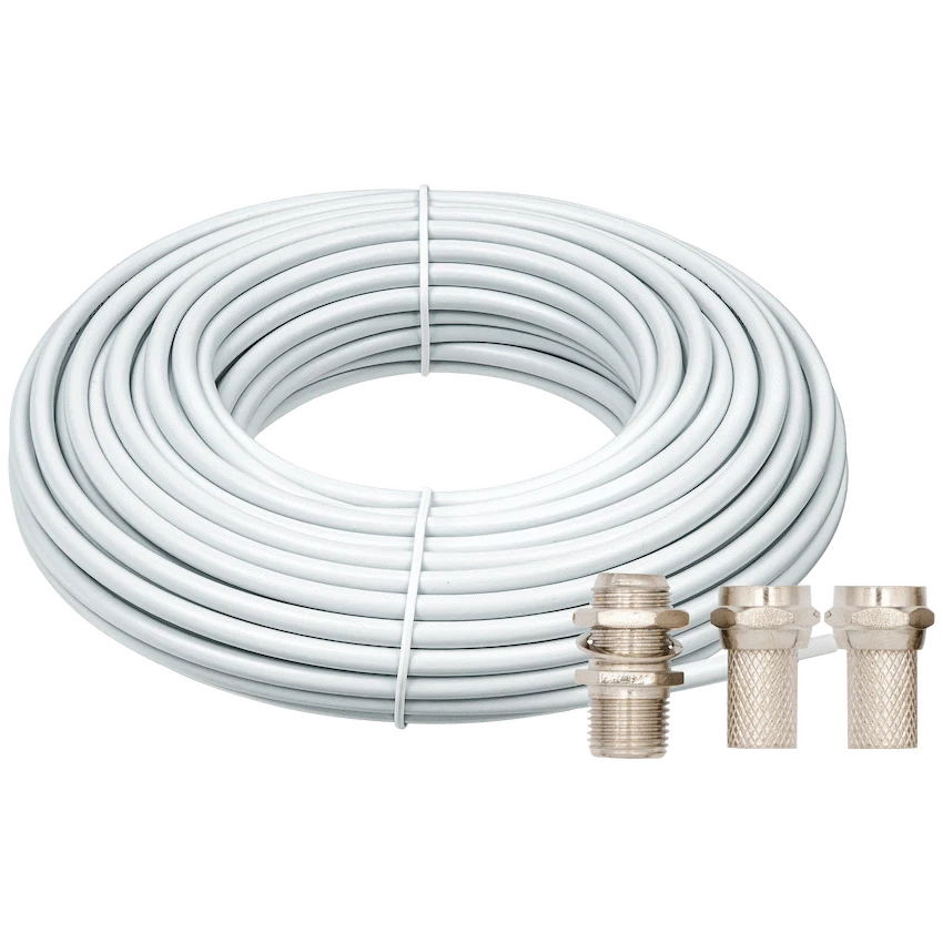 Volkano 20M Coax TV Cable and Volkano 2x F Connector & Barrel Joiner