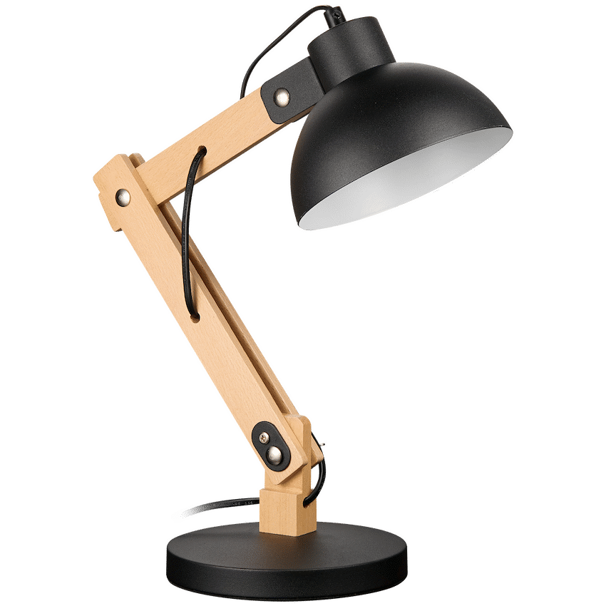 Switched Tova Series Wood Desk Lamp - Black