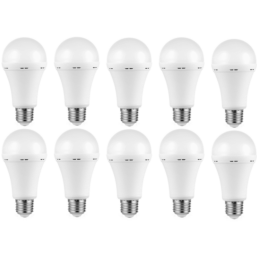 5W A60 Rechargeable E27 LED Light Bulb Warm White - 10 PACK