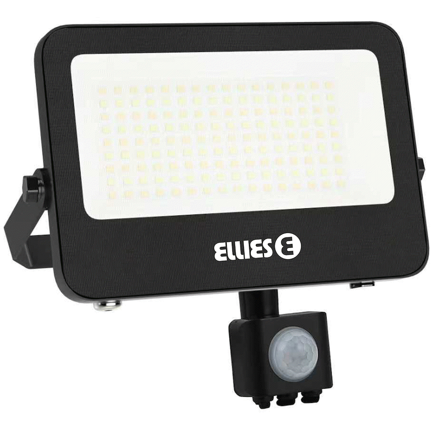 Ellies Quasar Series 50W AC Motion Sensor Flood Light with 3CCT -BK