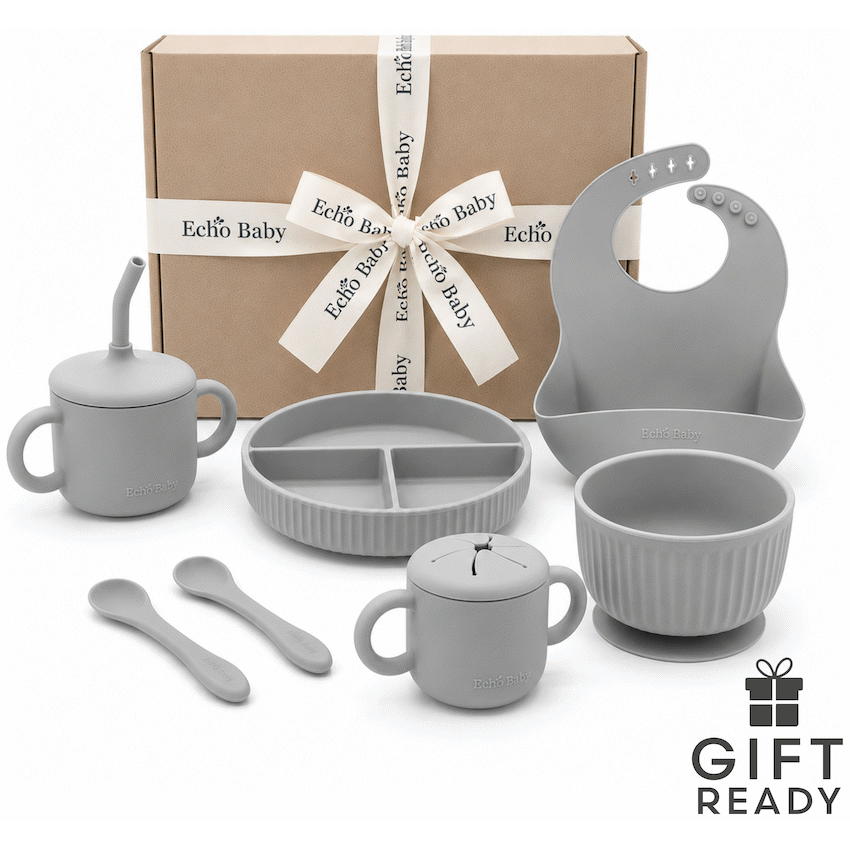 Echo Baby Silicone Feeding Bundle - Set of 6 - Stone