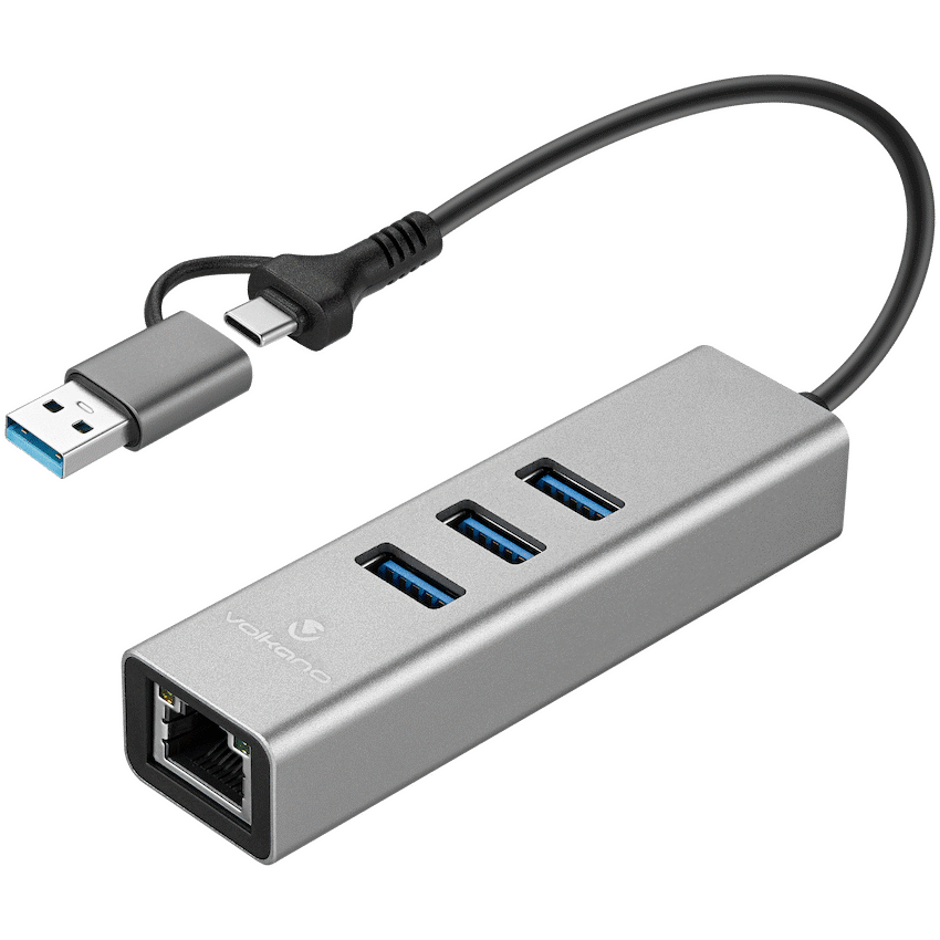 Volkano Expand Series USB-C/A to 3x USB 3.0 + RJ45 4-in-1 Hub