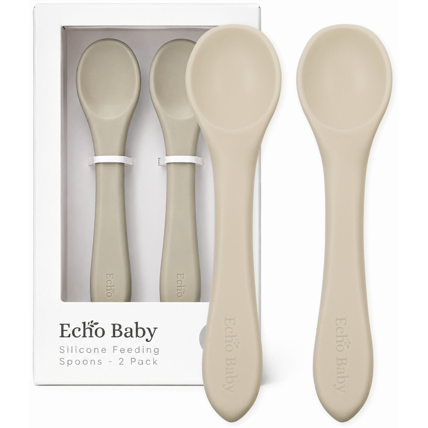 Echo Baby Silicone Feeding Spoons 2-Pack - Ivory