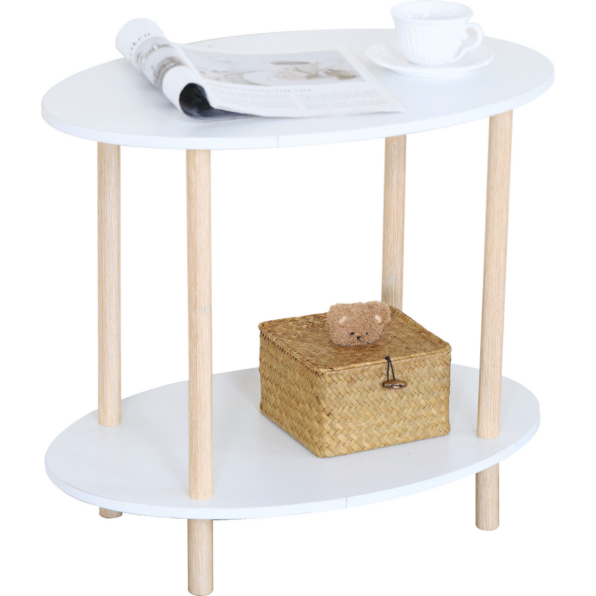 Everfurn Ella 2 Tier Side Table - White