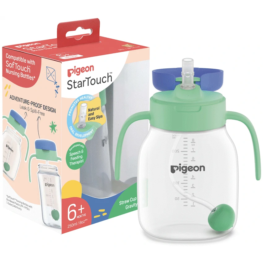 Pigeon Startouch Straw Cup With Gravity Ball Mint To Be 250ml