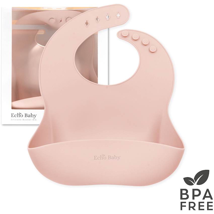 Echo Baby Silicone Bucket Bib - Rose