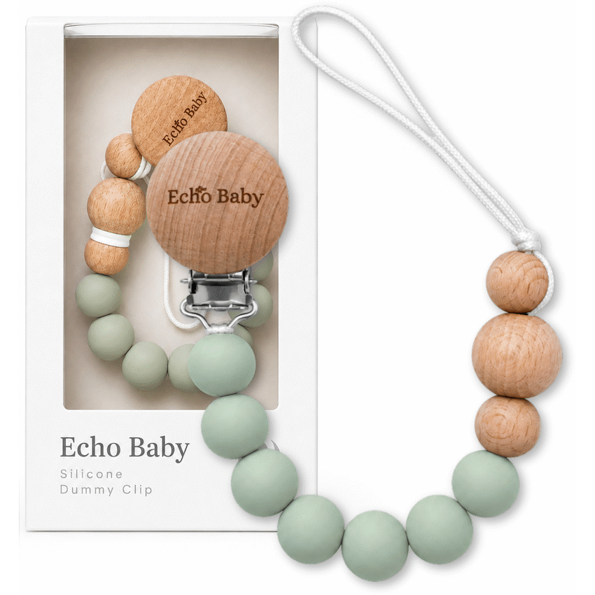 Echo Baby Silicone Dummy Clip - Sage