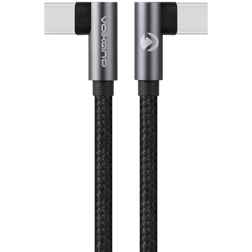 Volkano Weave Series USB-C to USB-C Cable 2m (60W) Right Angle - USB2.0e