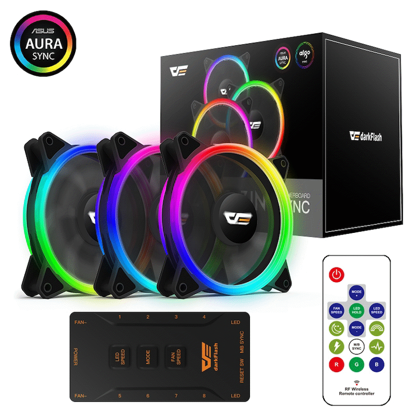 darkFlash DR12 PRO ARGB Cooling Fan - 3-in-1