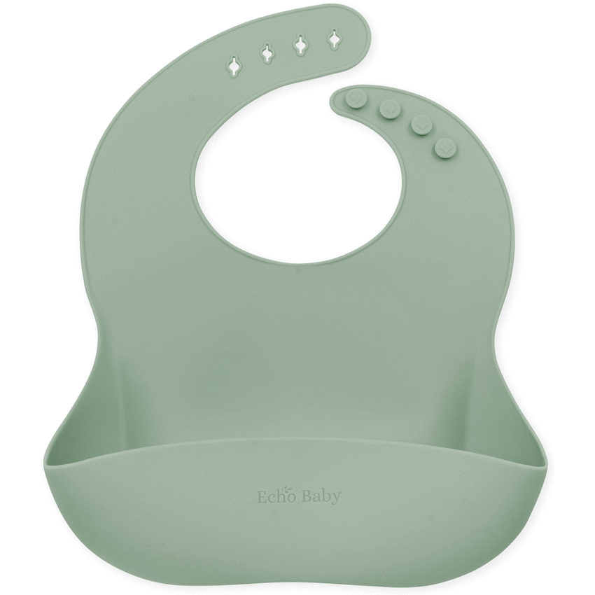 Echo Baby Silicone Bucket Bib - Sage
