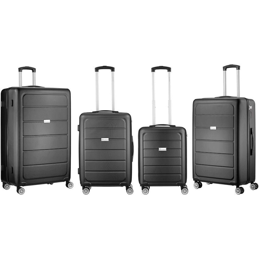 Travelwize Maple ABS 4-Wheels Spinner 4Pc Luggage Set Black