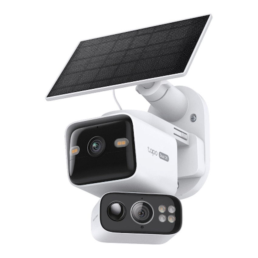 Solar-Powered Dual-Lens Pan/Tilt Security Camera Kit