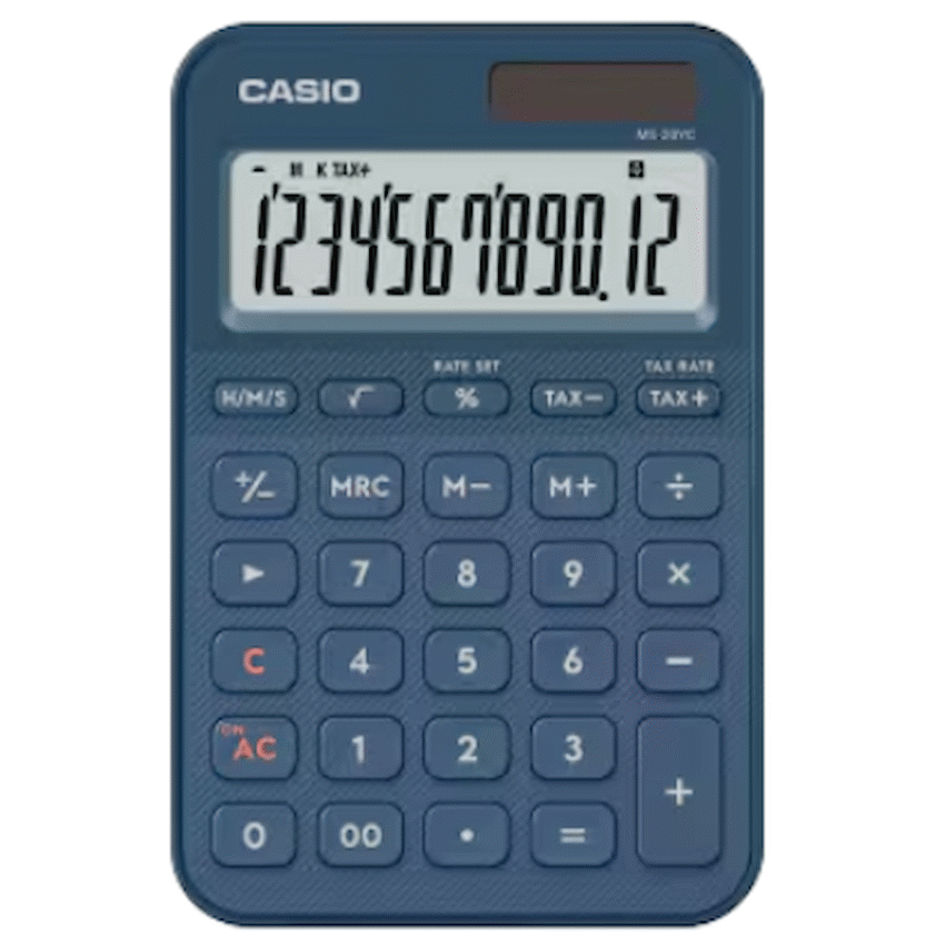 Casio MS-20YC-NY 12 Digit Desk Calculator Navy