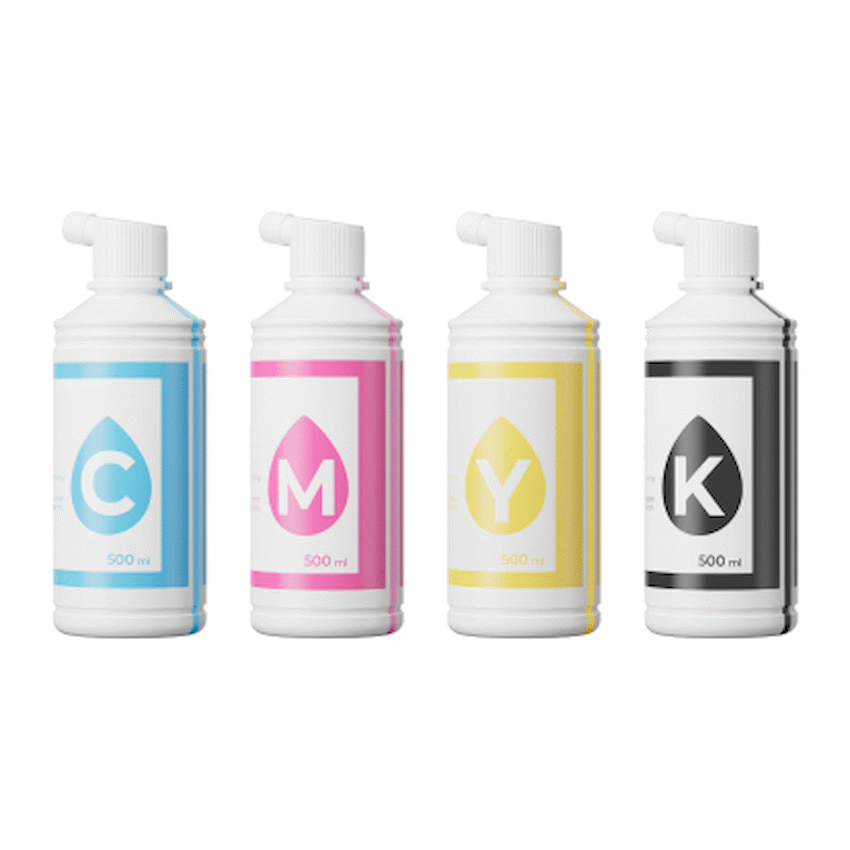 xTool - 4 x 125ml CMYK ink & 1 x 290ml white ink