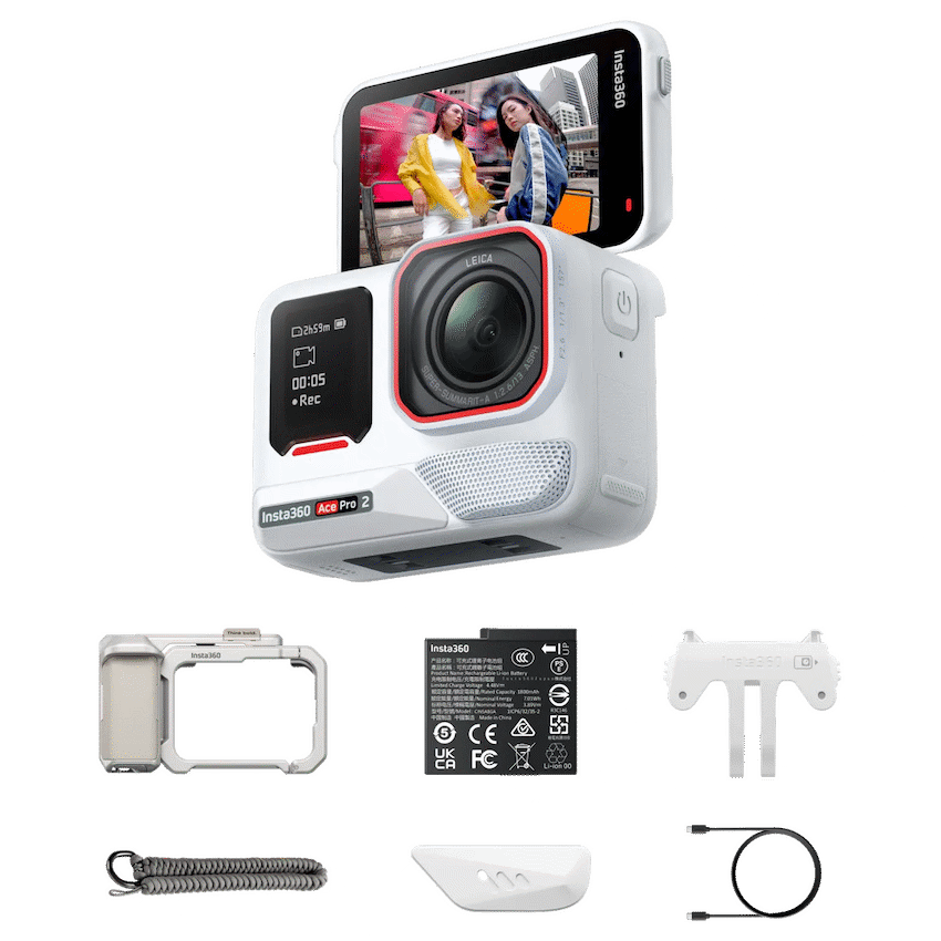 Insta360 Ace Pro 2 (Arctic White) | Xplorer Bundle (Moonlight Silver)