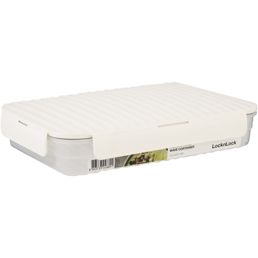 LocknLock Wave container 1.5lt white ( Order in Qty of 8)