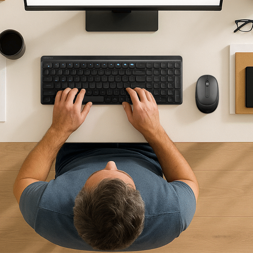 VolkanoX Scorch Bluetooth Wireless Keyboard and Mouse Combo - Graphite