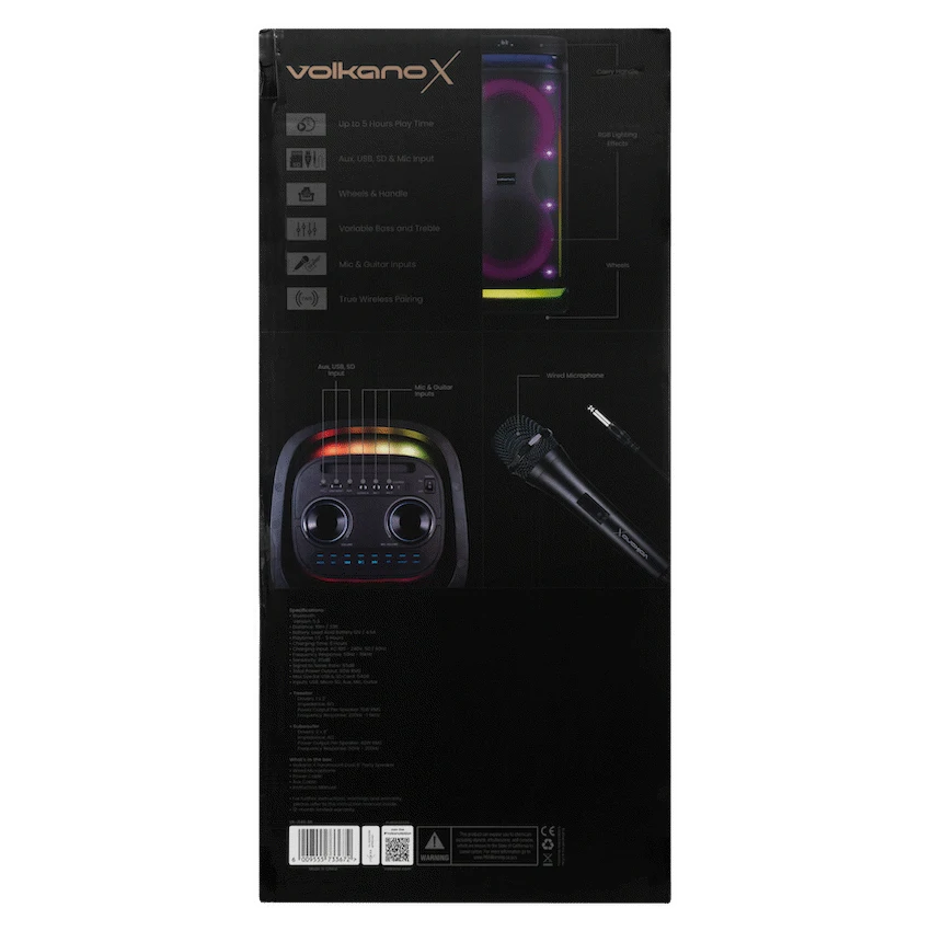 VolkanoX Paramount Series 8" Bluetooth Party Speaker - 80w